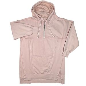 We The Free Sunny Side Oversized Pullover Hoodie Womens XS Tunic Pink Sweatshirt